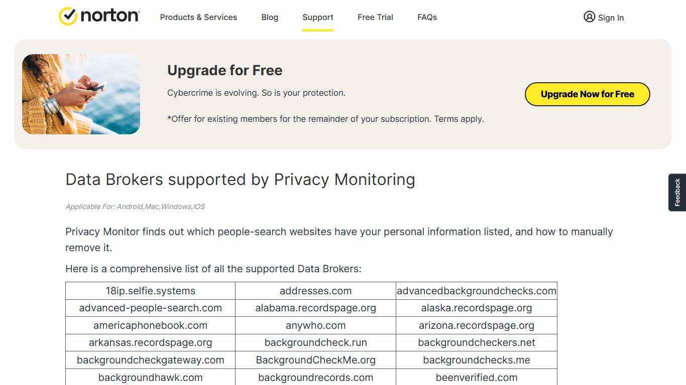 Data Brokers supported by Privacy Monitoring
